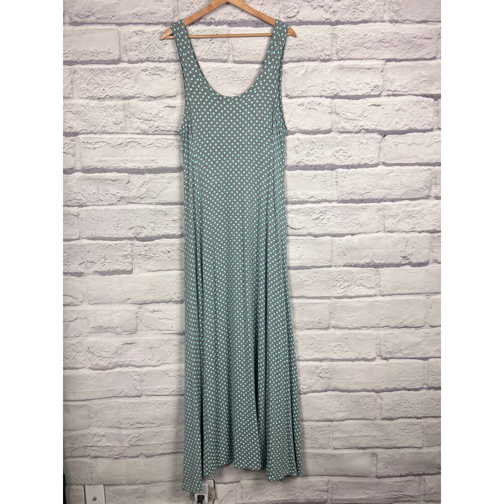 Soft Surroundings Womens L Boho Beach‎ Vacation Retro Polka Dot Maxi Tank Dress - Picture 4 of 8